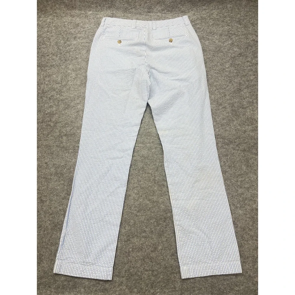 Vineyard Vines Slim Fit Breaker Pants Mens 30x32 Blue Stripe Preppy Seersucker